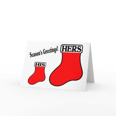 His and Her Stockings cards