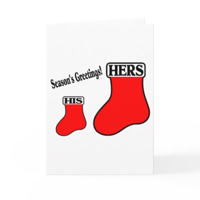 His and Her Stockings cards