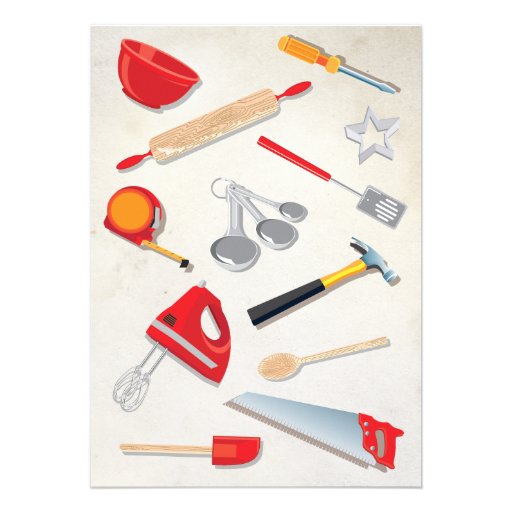 His and Hers Couples Tools Kitchen Shower Invites