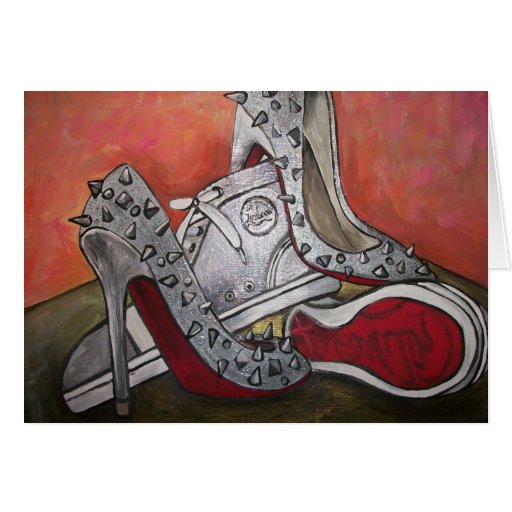 His and Hers Red Bottom shoes Card Zazzle