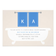 His and Hers Towels Bridal Shower {blue} Custom Invite