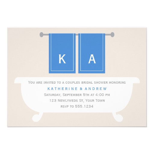 His and Hers Towels Bridal Shower {blue} Custom Invite