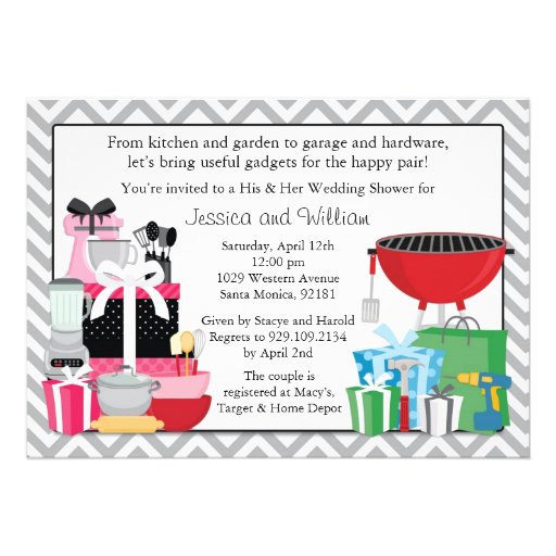 His and Hers Wedding Shower Invitation