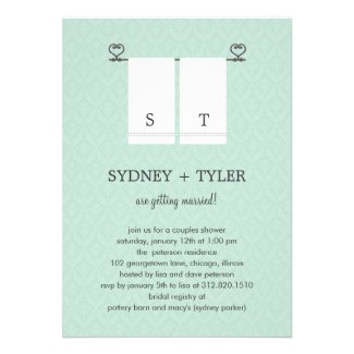 His and Hers Wedding Shower Invitation (Blue)