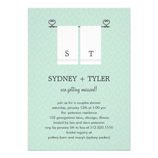 His and Hers Wedding Shower Invitation (Blue)