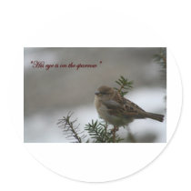 "His eye is on the sparrow" Sticker