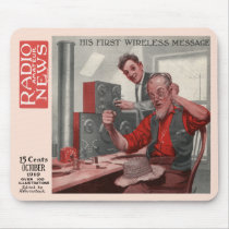 "His First Wireless Message" mousepads