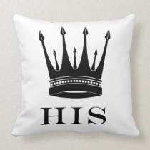 His & Hers Crowned Custom Pillow pillows