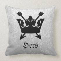 His & Hers Crowned Custom Pillow pillows