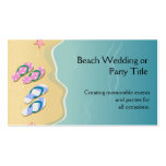 His/Hers Flip Flops on the Beach Business Card Templates