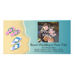 His/Hers Flip Flops on the Beach Photo Cards