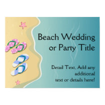 His/Hers Flip Flops on the Beach Posters