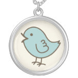 His Little Blue Love Bird Vector Art necklaces