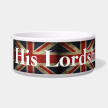 His Lordship The Dog Union Jack British Flag Dog Food Bowls