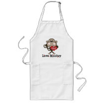 His Love Monkey Funny Valentine Apron by HolidayTeesGifts His Love Monkey Funny Valentine Apron
