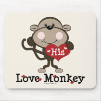His Love Monkey Valentine's Day Mousepad