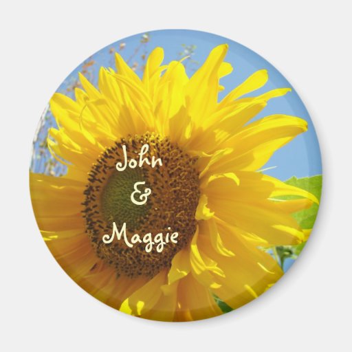 His Name & Her Name magnet Sunflowers