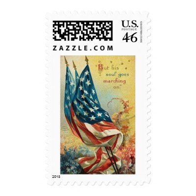His Soul Goes Marching On Postage by redwhiteandblue