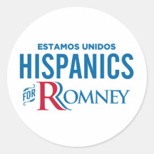 Hispanics for Romney Round Sticker