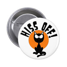 HISS OFF Halloween Pinback Button