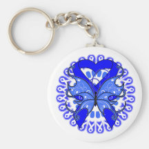 Histiocytosis Butterfly Circle of Ribbons Keychains
