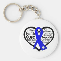 Histiocytosis Heart Ribbon Collage Key Chains