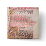 Historiated initial 'Q' depicting three buttons