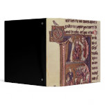 Historiated initial 'R' Binder
