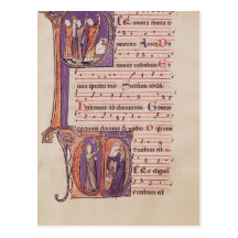 Historiated initials 'P' Postcard