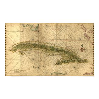 Historic 1639 Map of Cuba by Joan Vinckeboons Poster