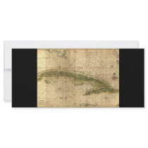 Historic 1639 Map of Cuba by Joan Vinckeboons Custom Rack Cards