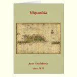 Historic 1639 Map of Hispaniola - Joan Vinckeboons cards