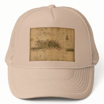 Historic 1639 Map of Hispaniola - Joan Vinckeboons Mesh Hat