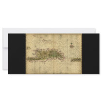 Historic 1639 Map of Hispaniola - Joan Vinckeboons Personalized Rack Card
