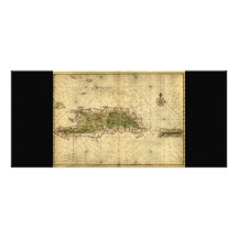 Historic 1639 Map of Hispaniola - Joan Vinckeboons Personalized Rack Card