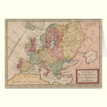 Historic 1721 Map of Europe cards