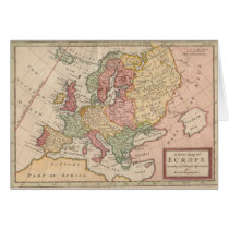 Historic 1721 Map of Europe cards