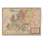 Historic 1721 Map of Europe Greeting Card