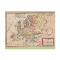 Historic 1721 Map of Europe postcards