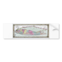 Historic 1855-1857 Travellers Map of Long Island Bumper Sticker