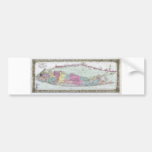 Historic 1855-1857 Travellers Map of Long Island Bumper Sticker
