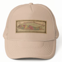 Historic 1855-1857 Travellers Map of Long Island Hat