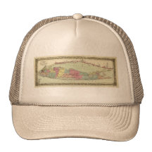 Historic 1855-1857 Travellers Map of Long Island Hat