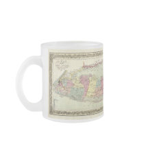 Historic 1855-1857 Travellers Map of Long Island Coffee Mugs