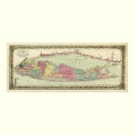 Historic 1855-1857 Travellers Map of Long Island posters