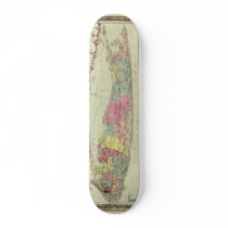 Historic 1855-1857 Travellers Map of Long Island Skate Board Decks
