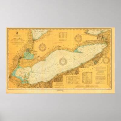 Historic 1918 Nautical Lake Erie chart poster by sailorpatp