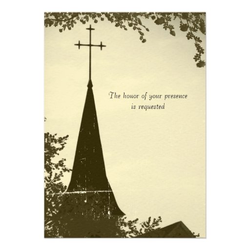 Historic Church Mackinac Island Wedding Invitation