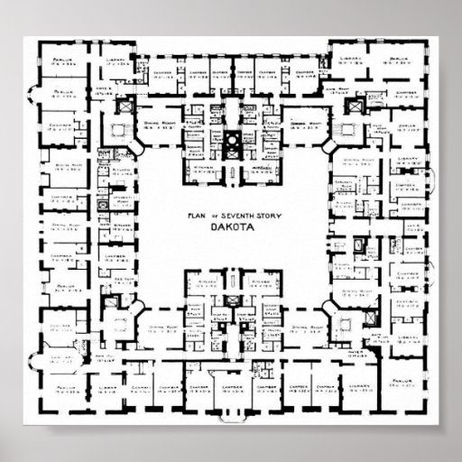 Historic Dakota Building Floor Plan Poster Zazzle