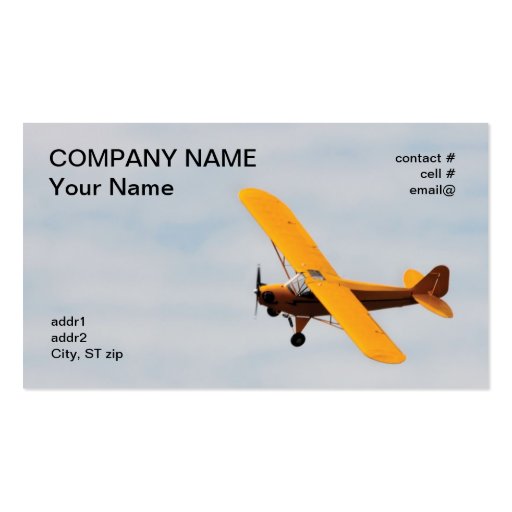 Historic high wing trainer business card (front side)